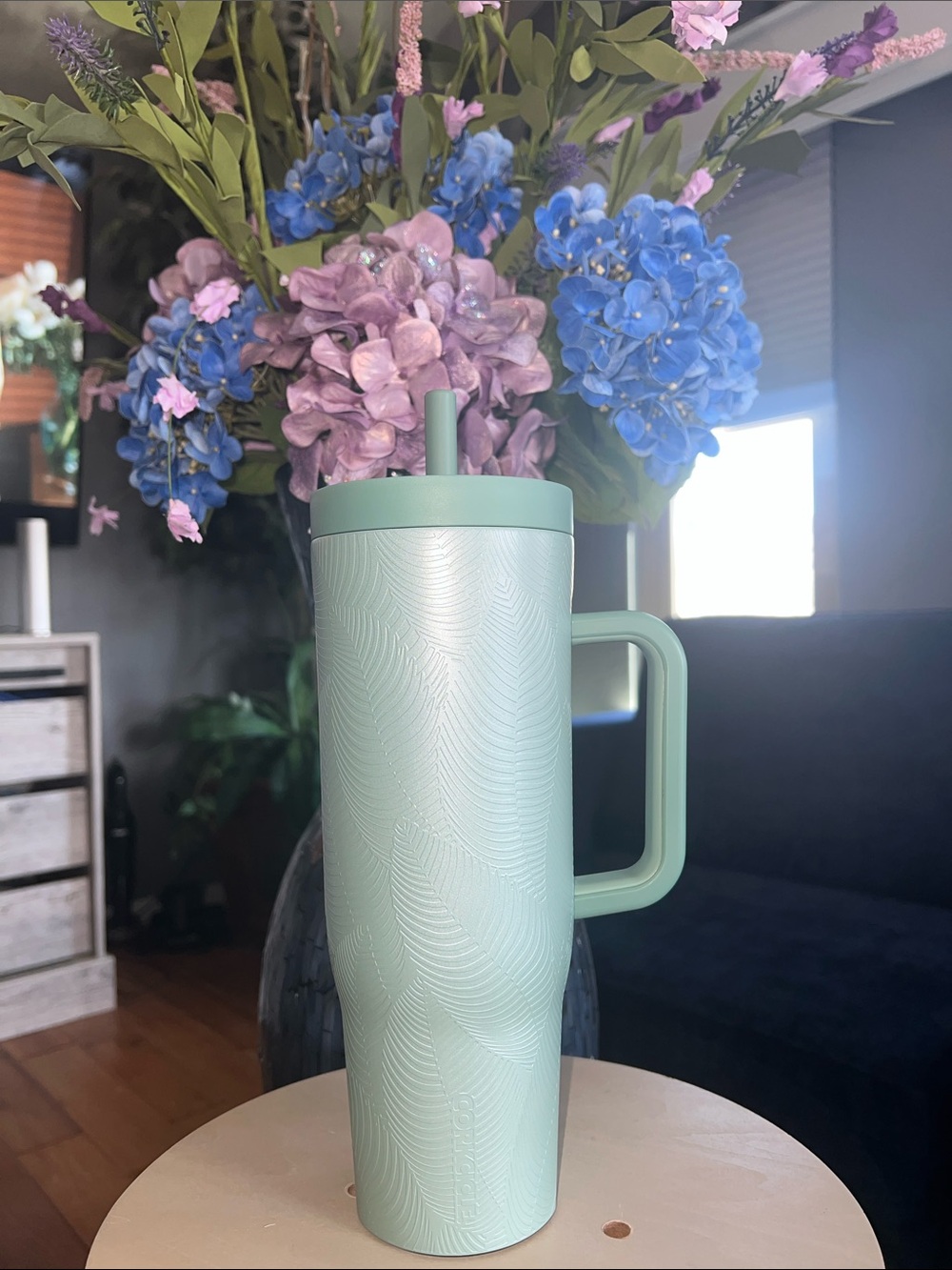 🍃NWT Corkcicle Cruiser Canopy Grove Sage Green Embossed Leaf Tumbler🍃